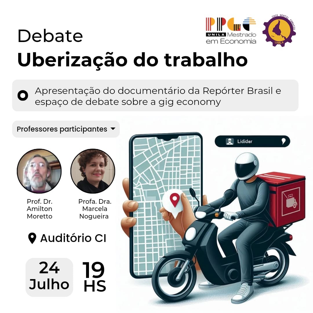 Debate sobre a Uberizao do trabalho" apresentao do documentao da reporte Brasil e espao de debate sobre a gig economy