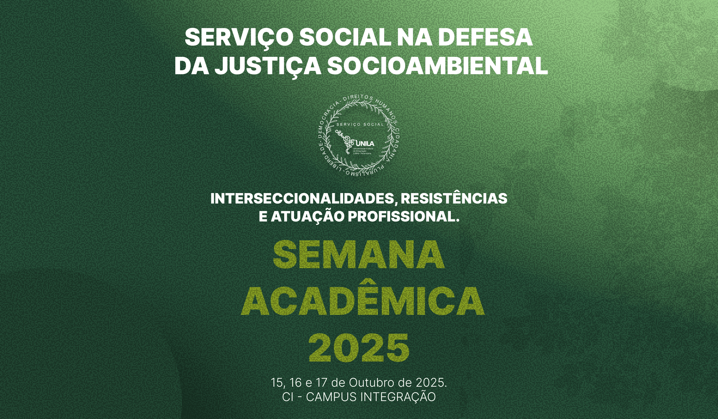 SEMANA ACADMICA DO CURSO DE SERVIO SOCIAL - 2025